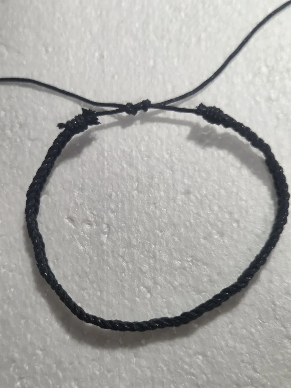 Handcrafted Adjustable Black Braided Cord Bracelet - Men
